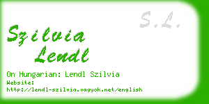 szilvia lendl business card